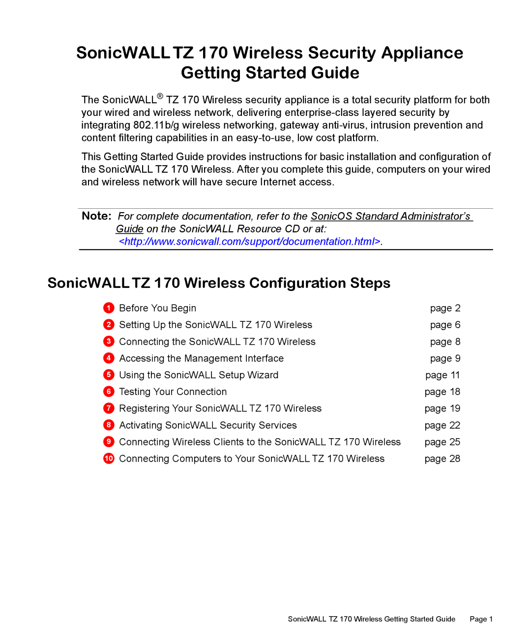 SonicWALL manual SonicWALL TZ 170 Wireless Configuration Steps 