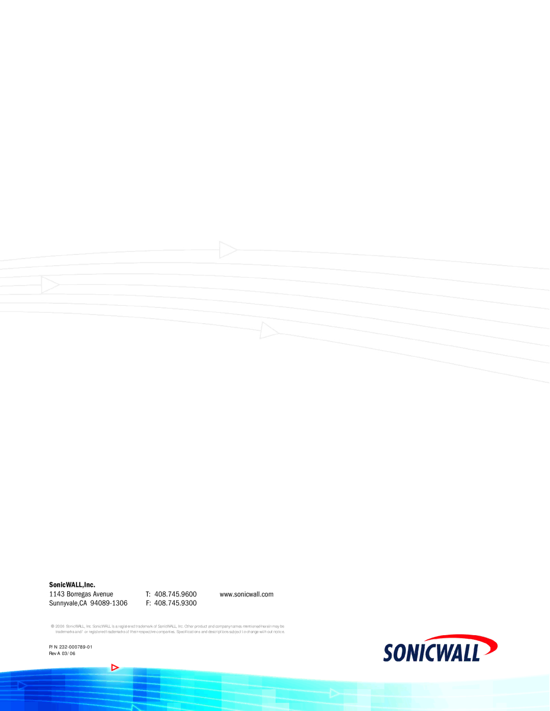 SonicWALL 170 manual Rev a 03/06 