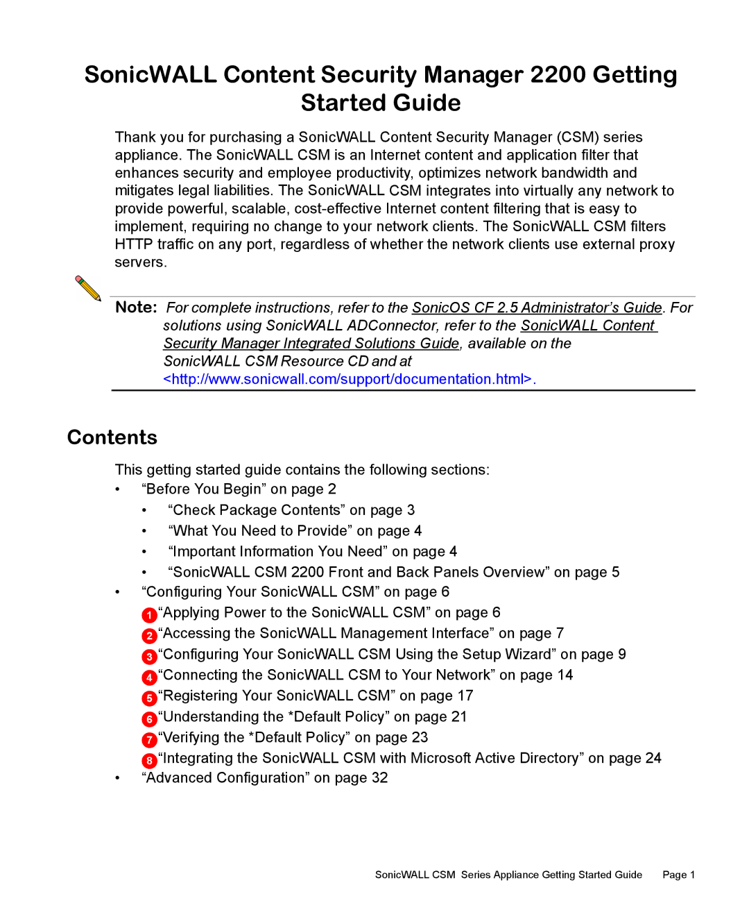 SonicWALL 2200 manual Contents 