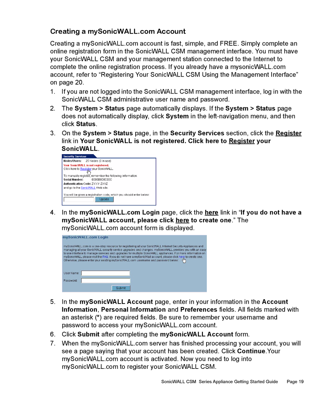 SonicWALL 2200 manual SonicWALL CSM Series Appliance Getting Started Guide 