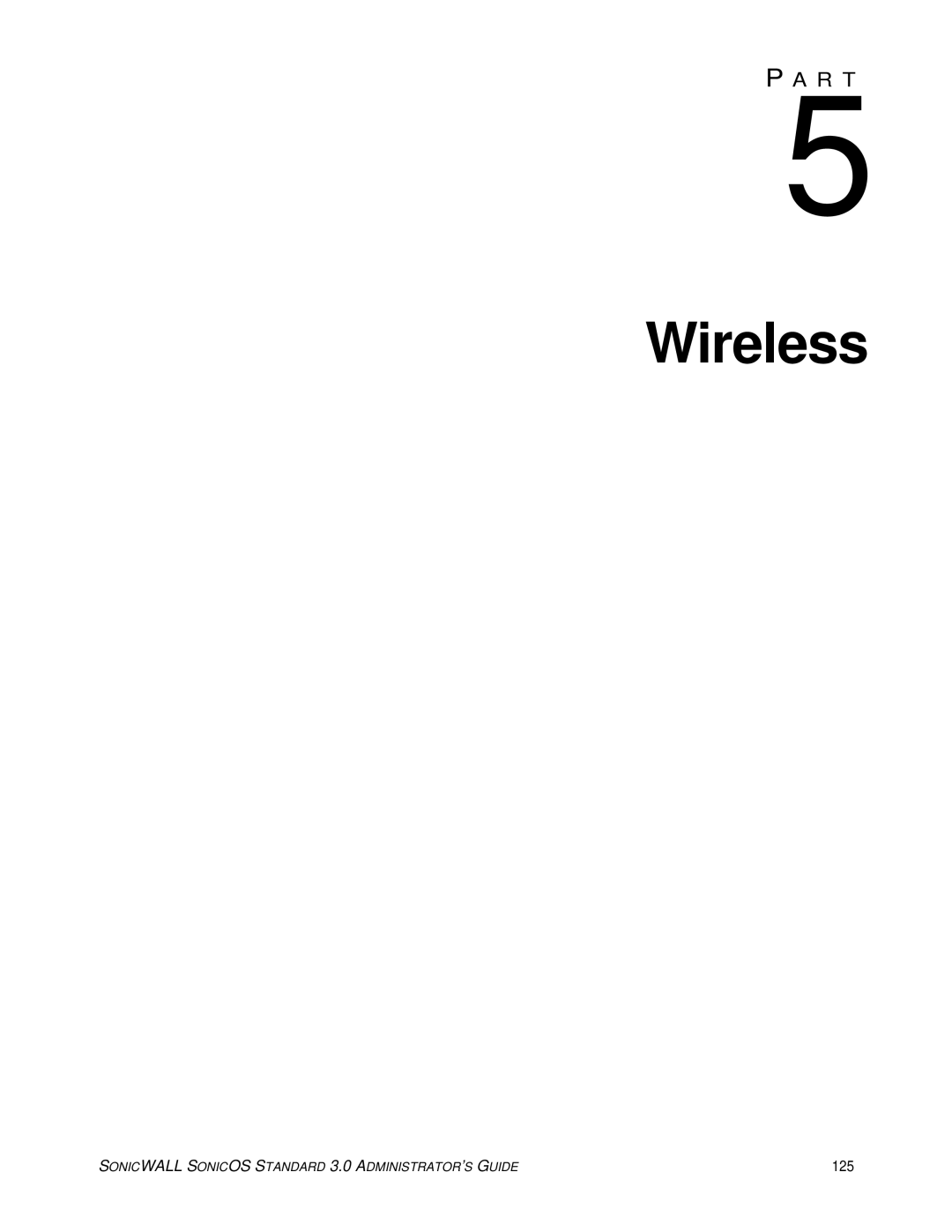 SonicWALL 3 manual Wireless, 125 