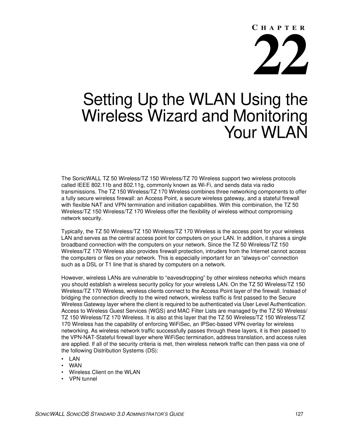 SonicWALL 3 manual Lan Wan, 127 