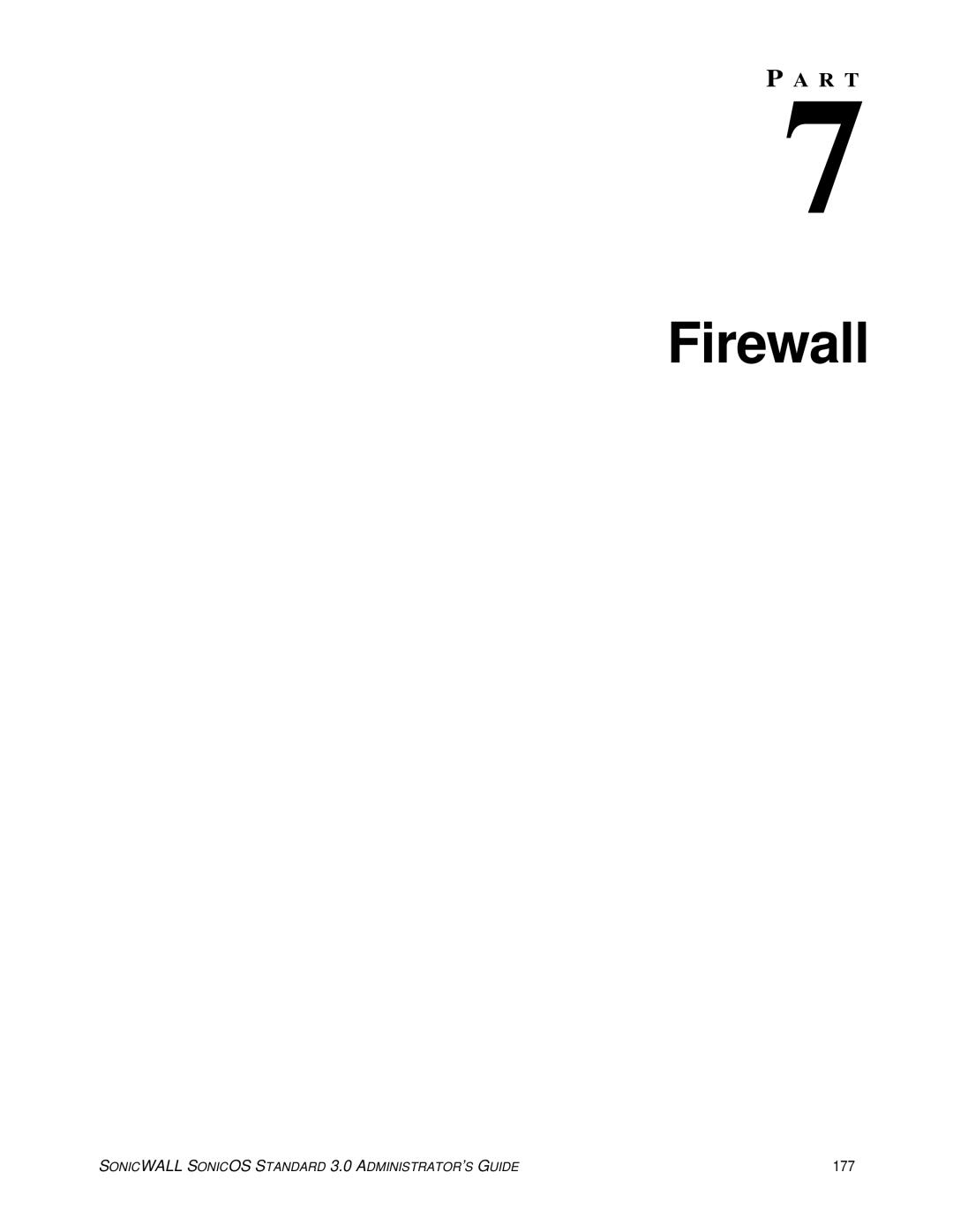 SonicWALL 3 manual Firewall, 177 