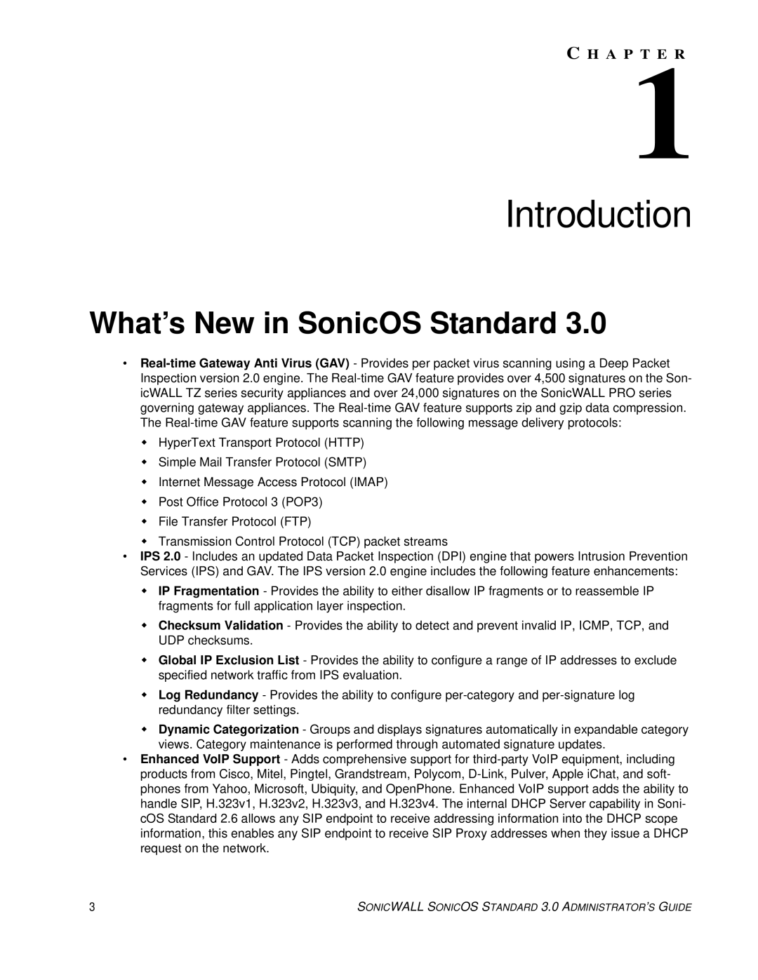 SonicWALL 3 manual Introduction, What’s New in SonicOS Standard 