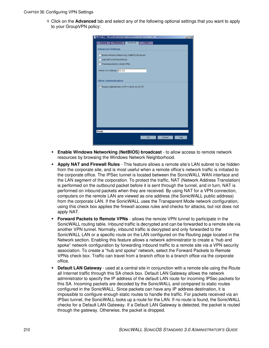 SonicWALL 3 manual 210 