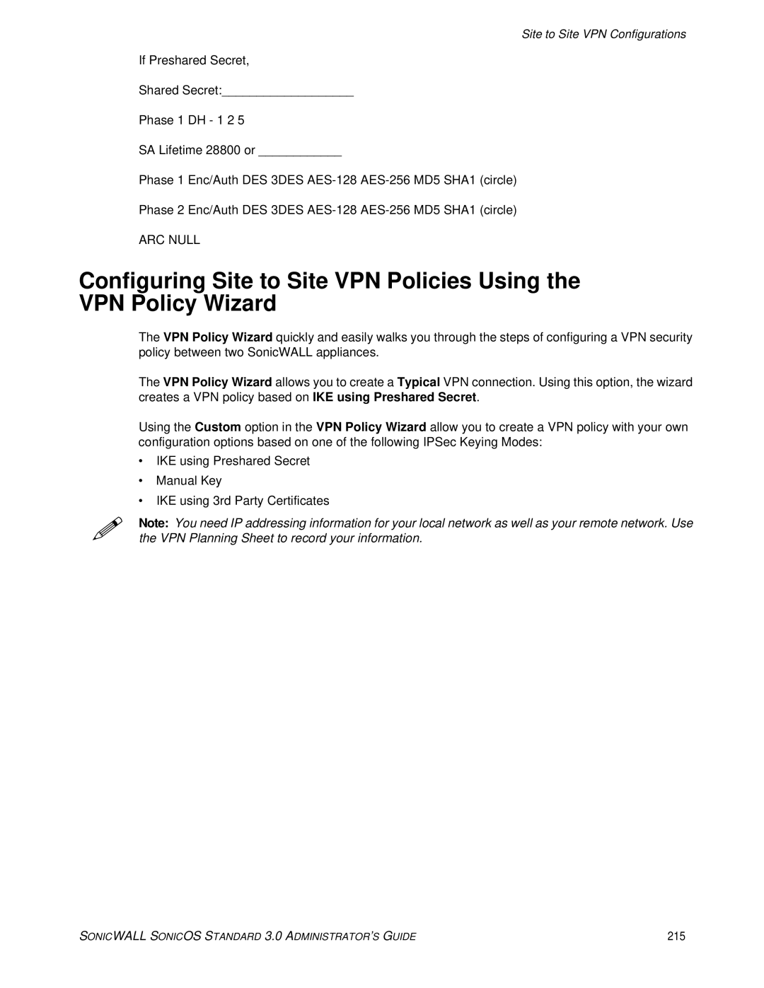 SonicWALL 3 manual 215 