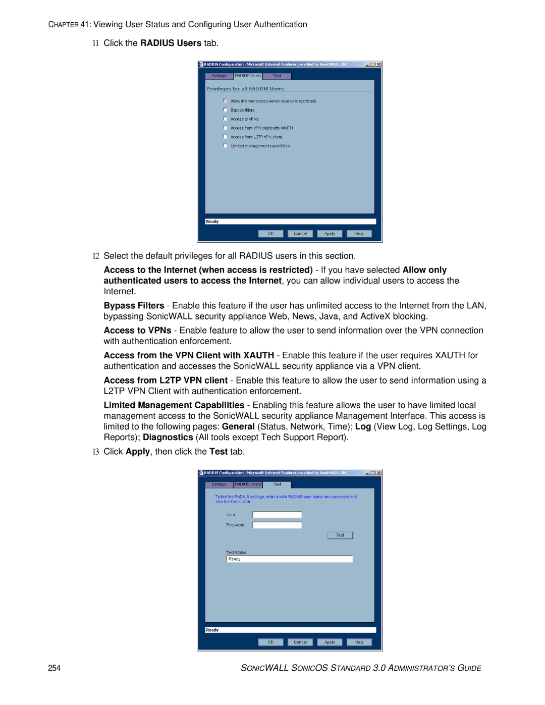 SonicWALL 3 manual 254 