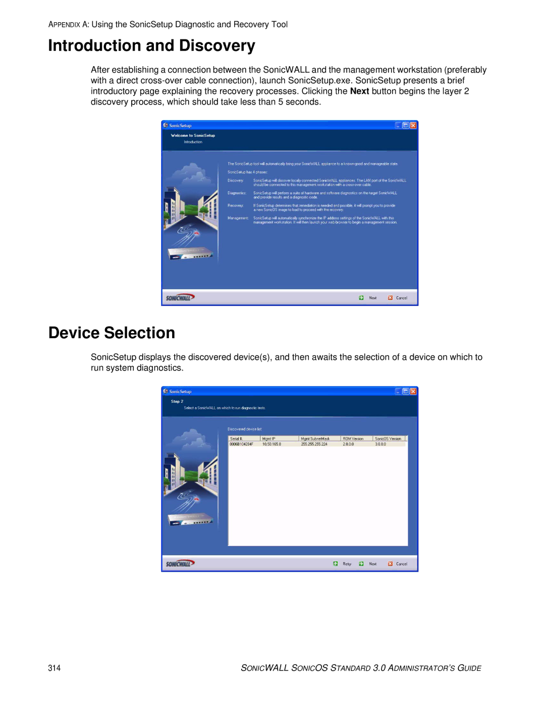 SonicWALL 3 manual Introduction and Discovery, Device Selection 