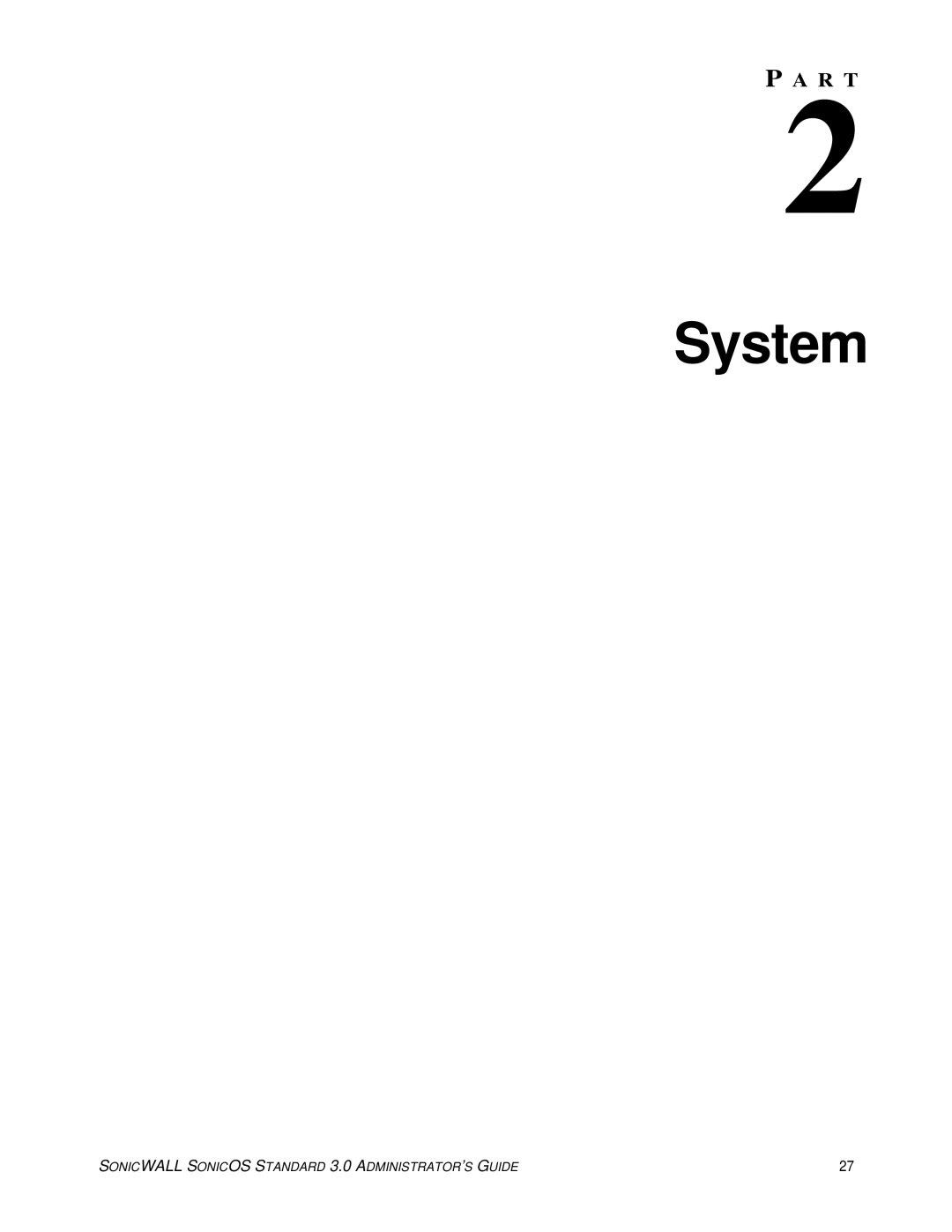 SonicWALL 3 manual System 