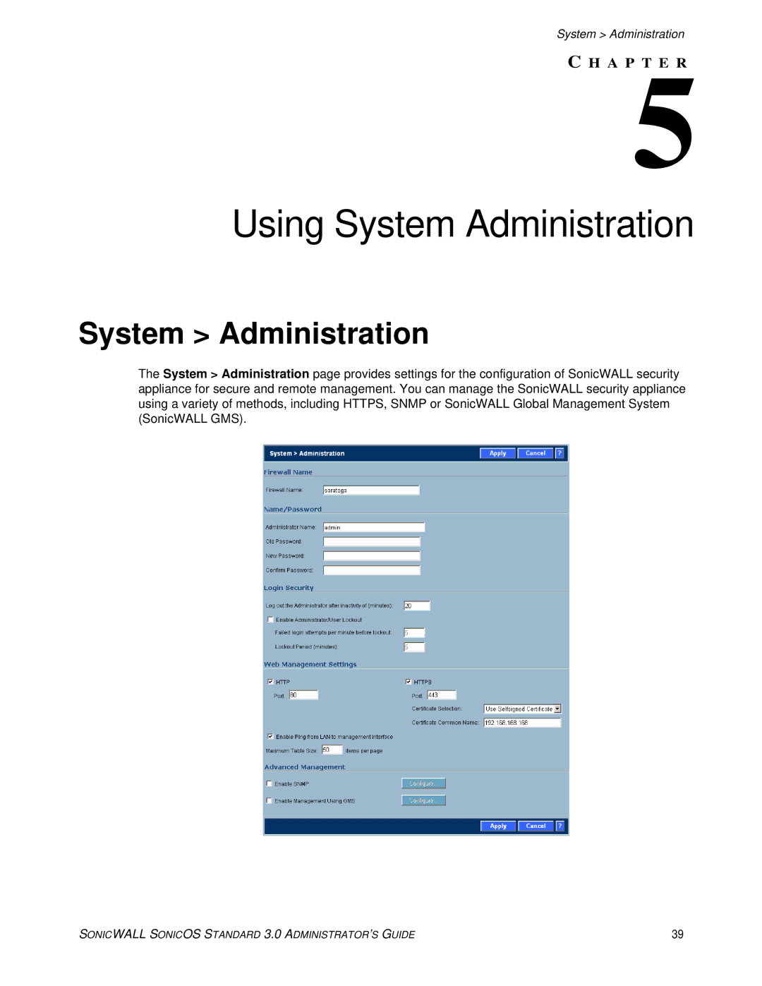 SonicWALL 3 manual Using System Administration 