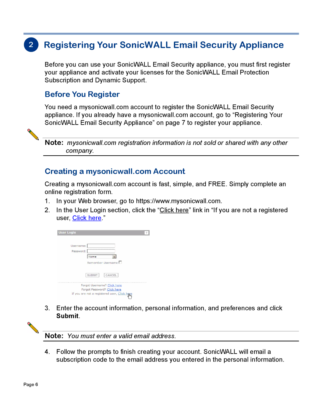 SonicWALL 300 manual Registering Your SonicWALL Email Security Appliance, Before You Register 