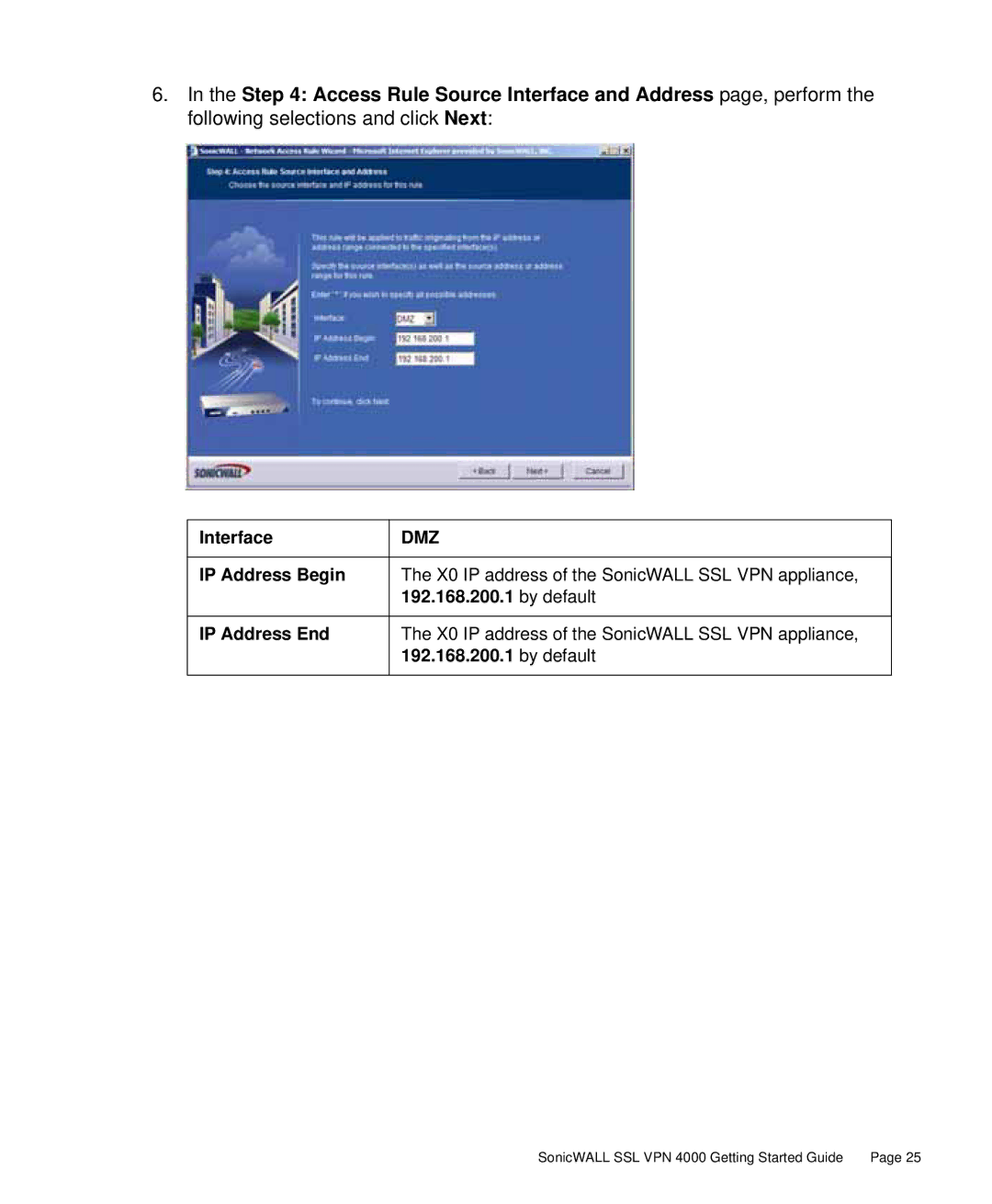 SonicWALL 4000 manual Interface 