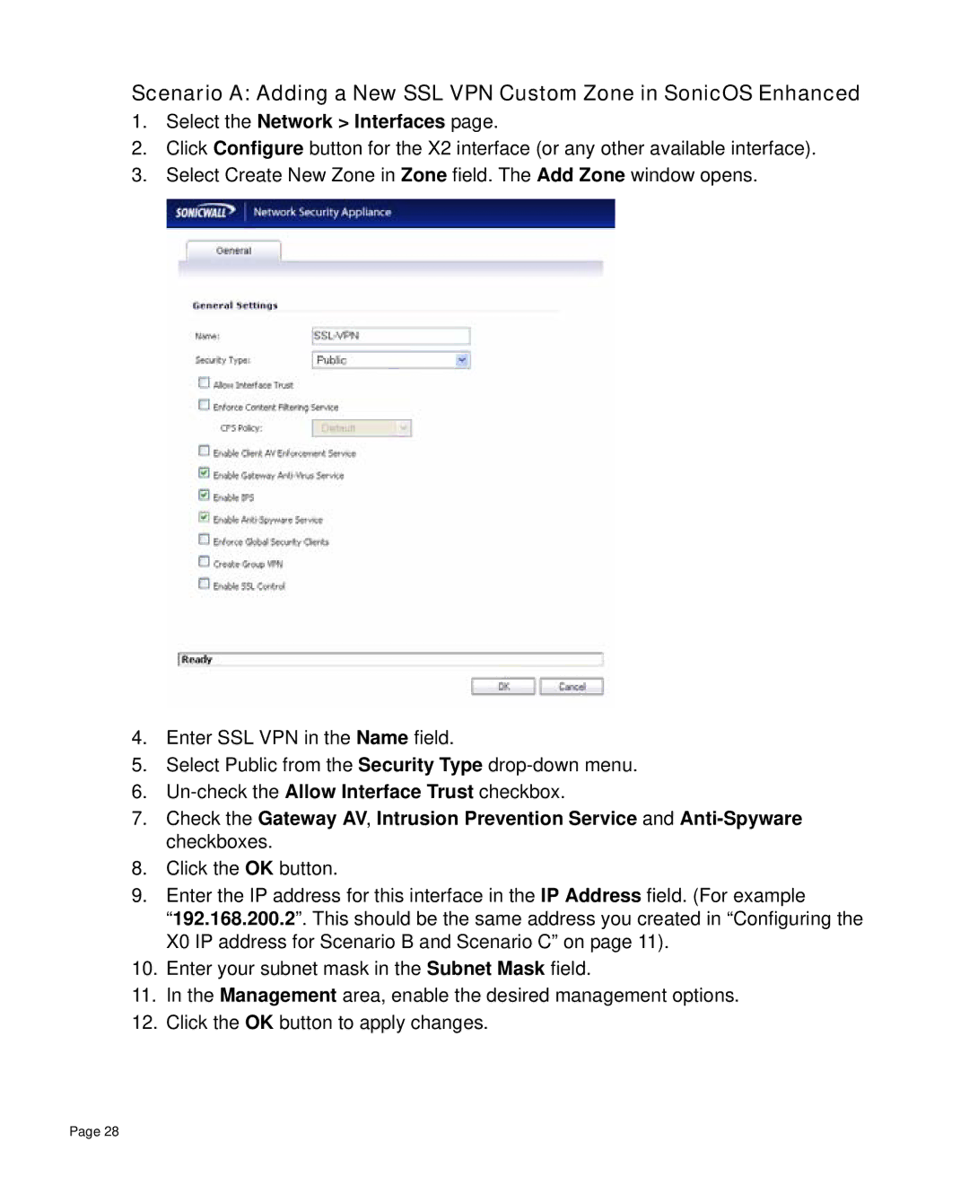 SonicWALL 4000 manual Select the Network Interfaces 