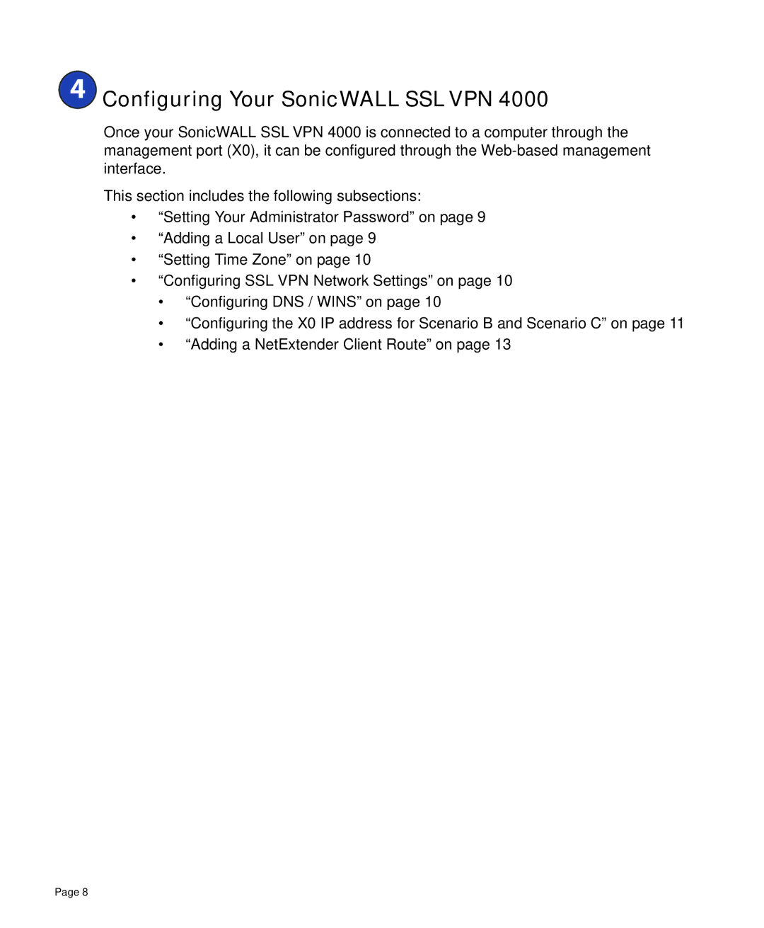 SonicWALL 4000 manual  Configuring Your SonicWALL Sslvpn 