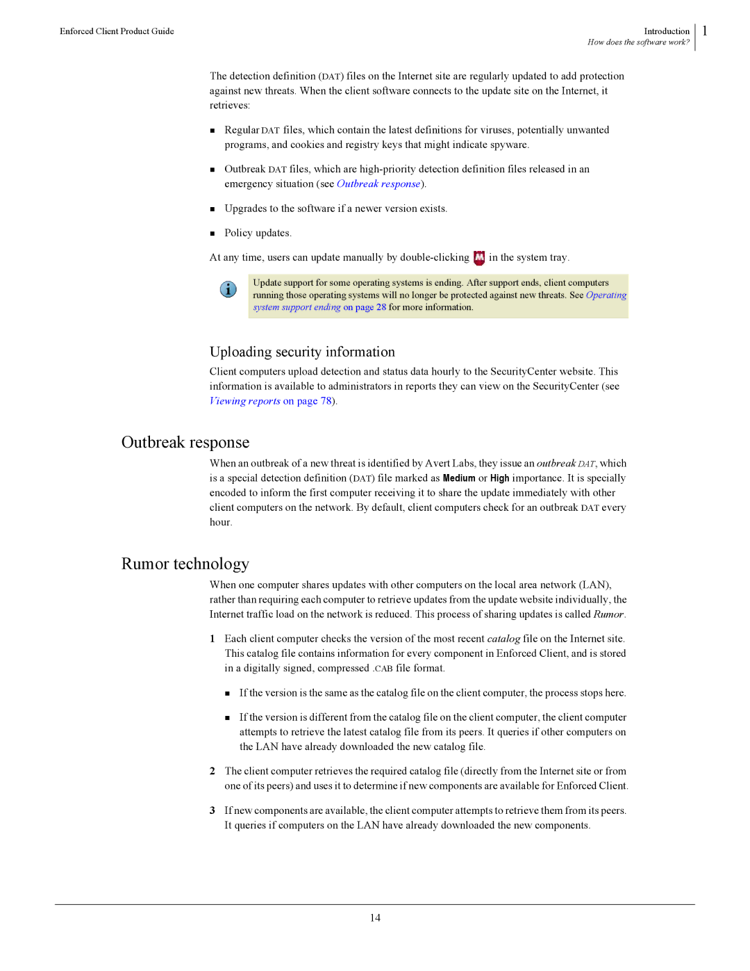 SonicWALL 4.5 manual Outbreak response, Rumor technology, Uploading security information 