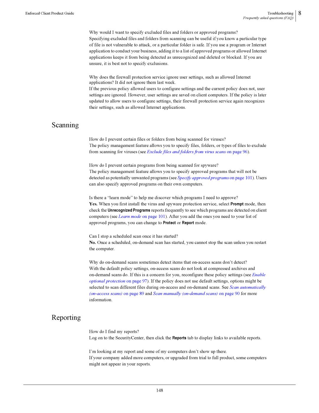 SonicWALL 4.5 manual Scanning, Reporting 