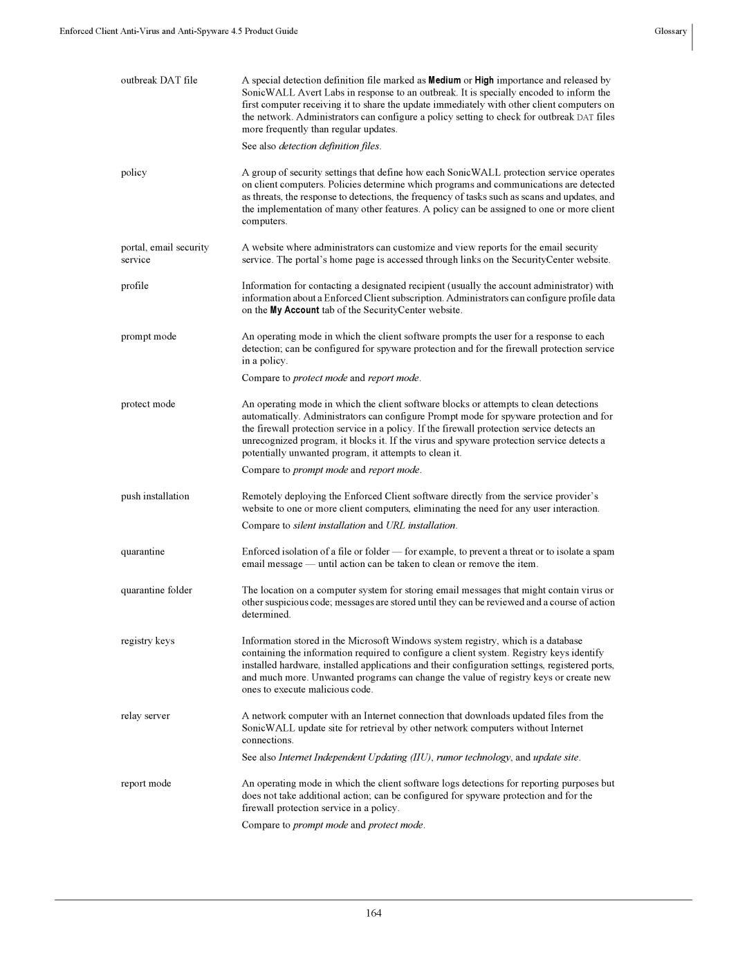 SonicWALL 4.5 manual 164 