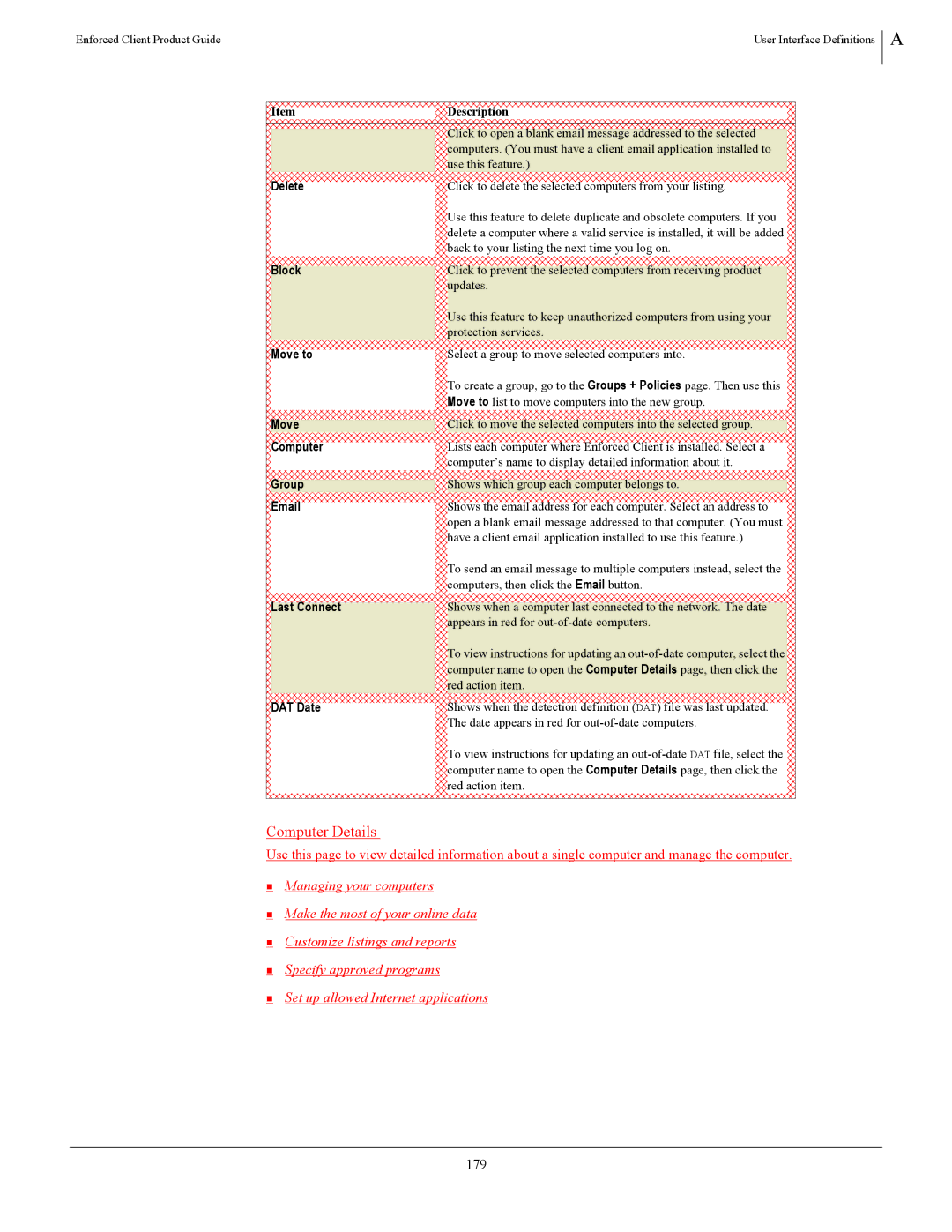 SonicWALL 4.5 manual Computer Details, 179, Use this feature 