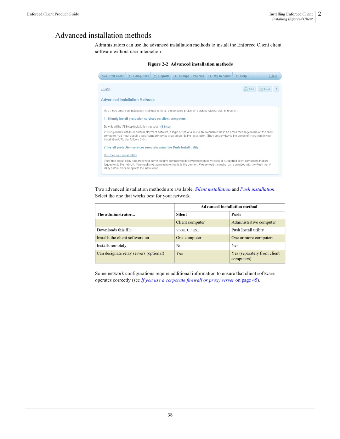 SonicWALL 4.5 manual Advanced installation methods, Administrator Silent Push, Push Install utility, One or more computers 