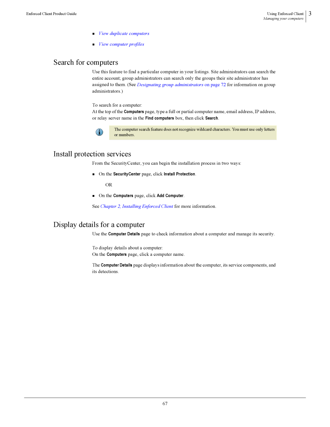 SonicWALL 4.5 manual Search for computers, Display details for a computer 