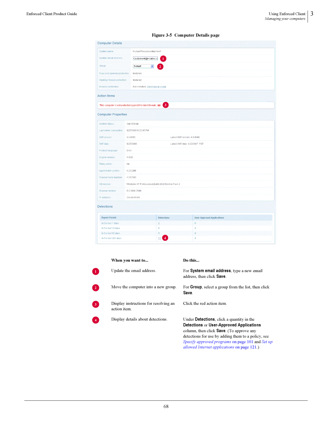 SonicWALL 4.5 manual Save, Click the red action item 