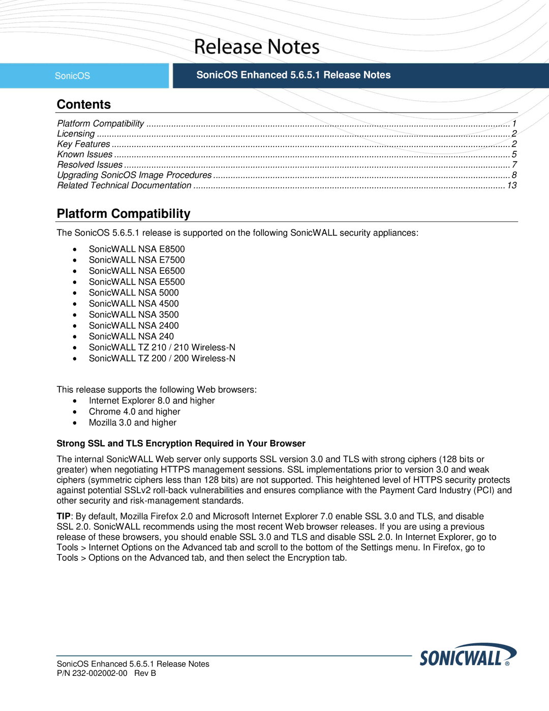 SonicWALL 232-002002-00, 5.6.5.1 manual Contents 