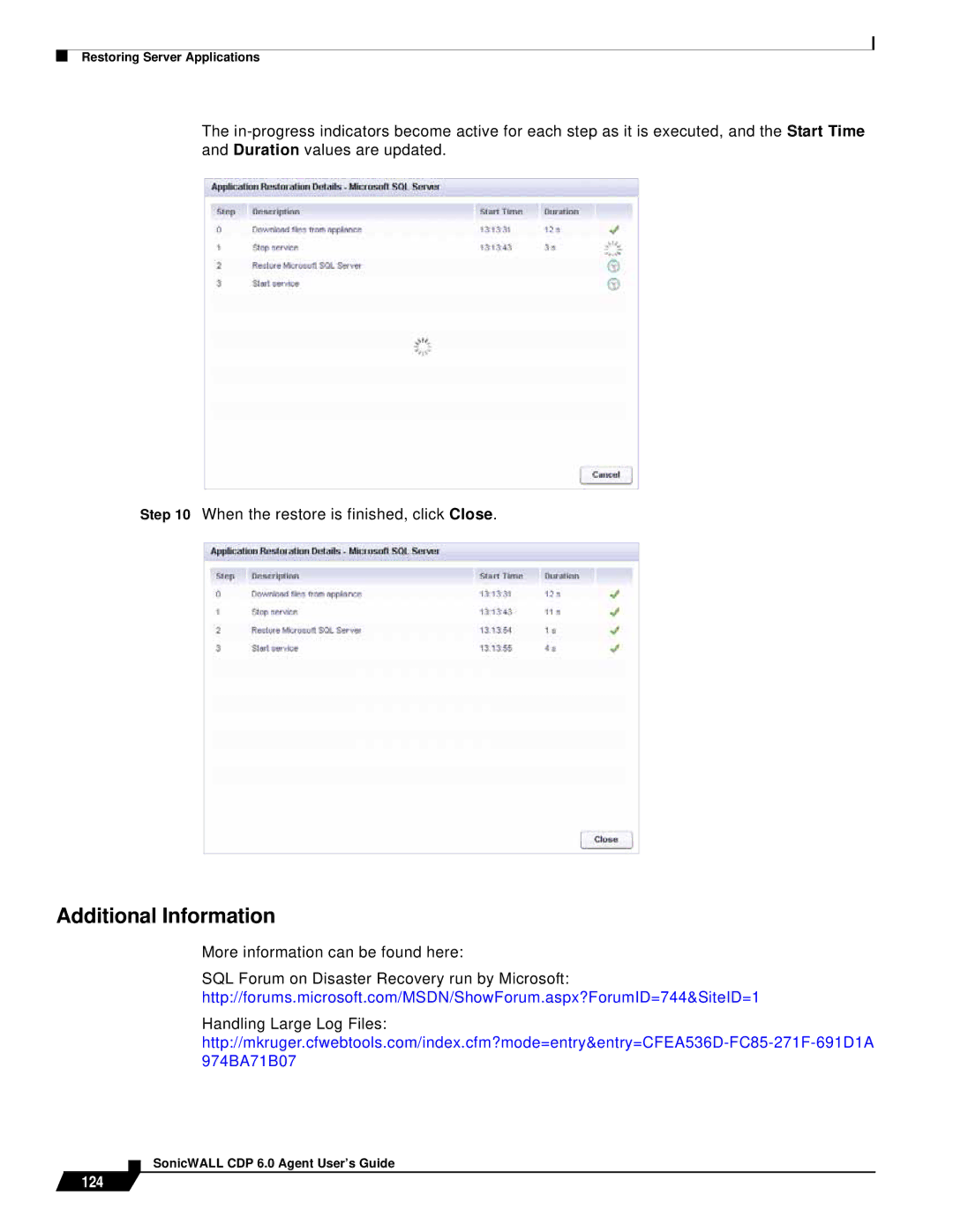 SonicWALL 6 manual Additional Information, 124 