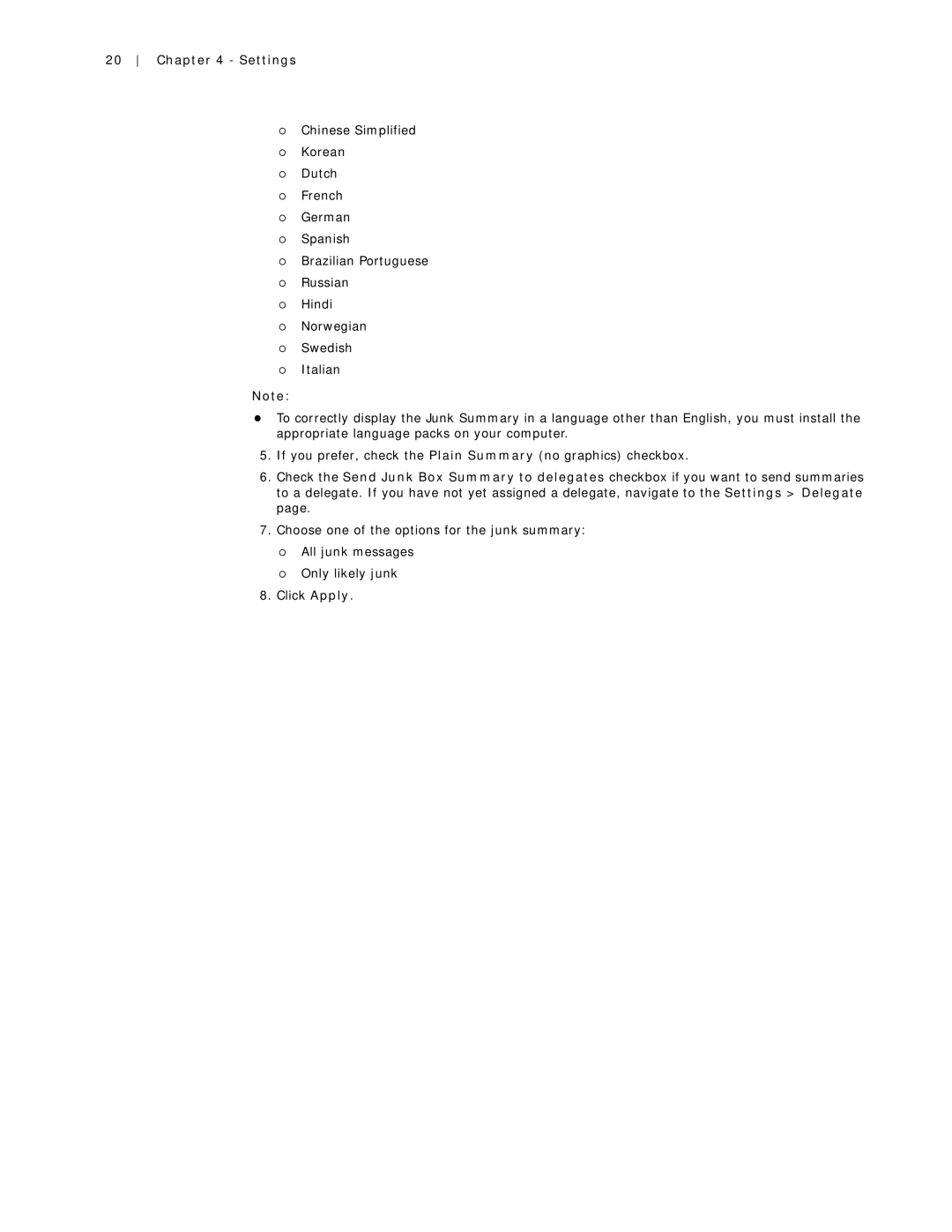 SonicWALL 7.2 manual Settings 