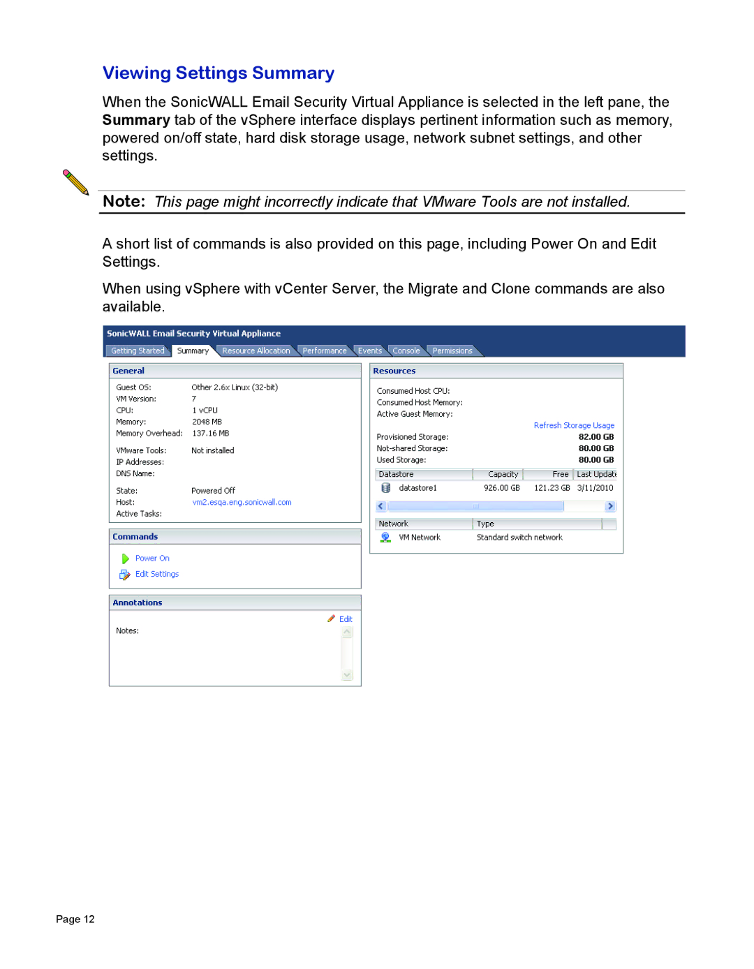 SonicWALL 7.2 manual Viewing Settings Summary 