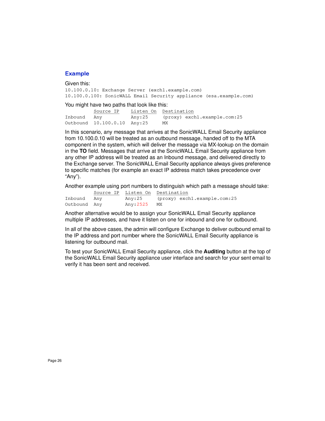 SonicWALL 8000 manual Example 