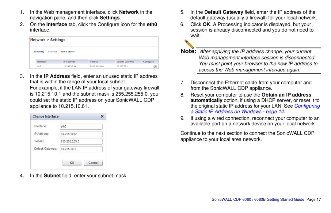 SonicWALL CDP 6080B manual SonicWALL CDP 6080 / 6080B Getting Started Guide 