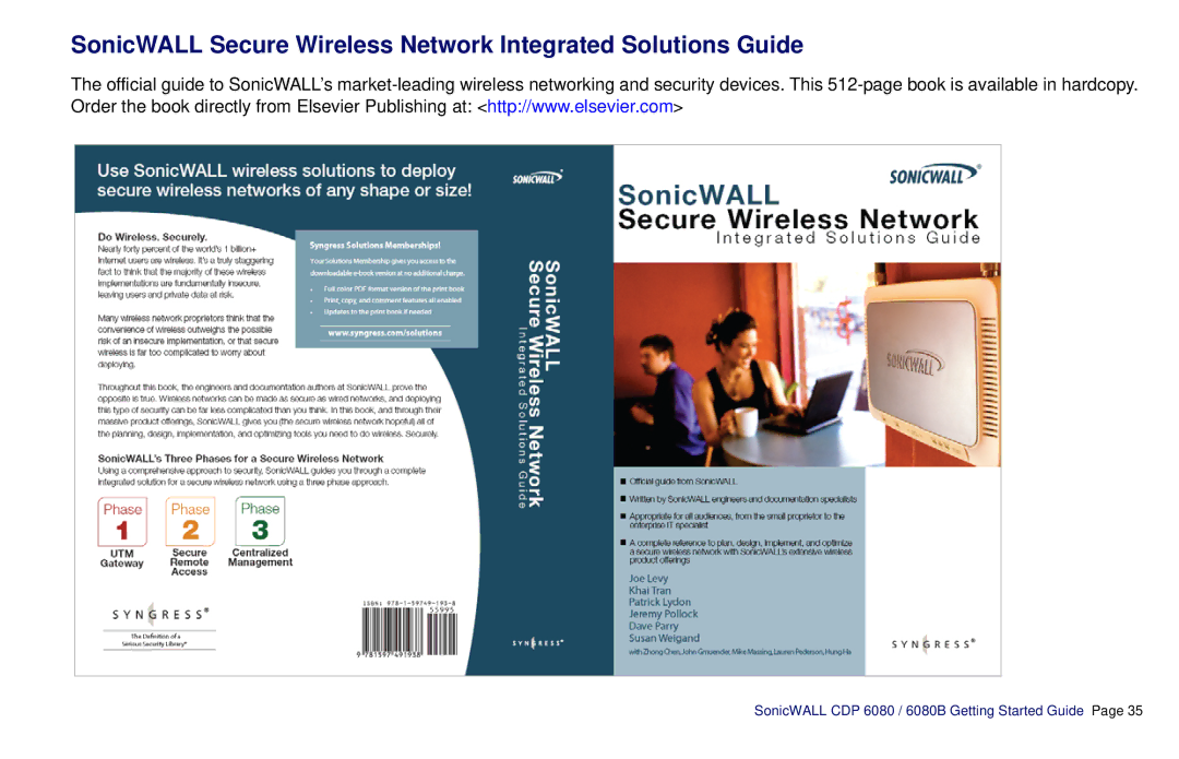 SonicWALL CDP 6080B manual SonicWALL Secure Wireless Network Integrated Solutions Guide 