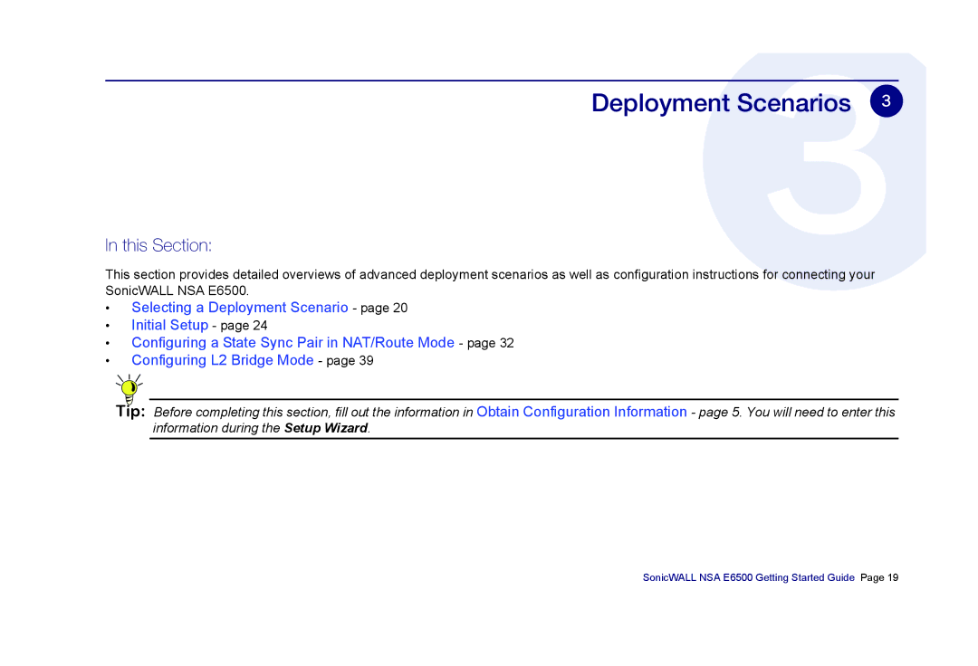 SonicWALL E6500 manual Deployment Scenarios 