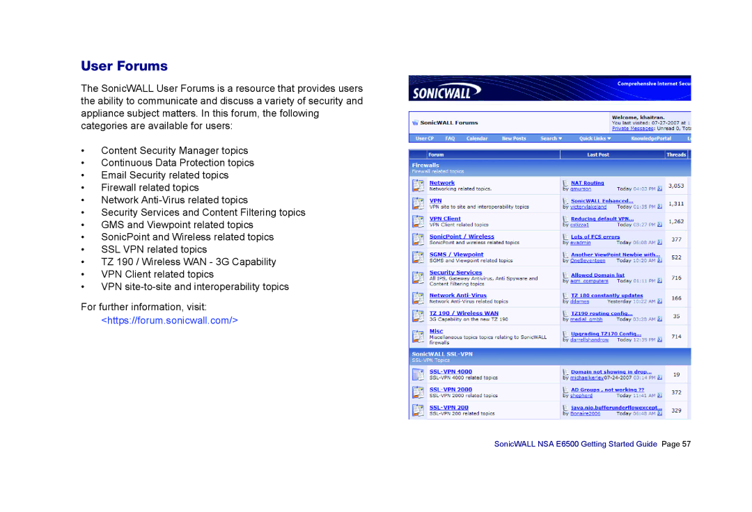 SonicWALL E6500 manual User Forums 