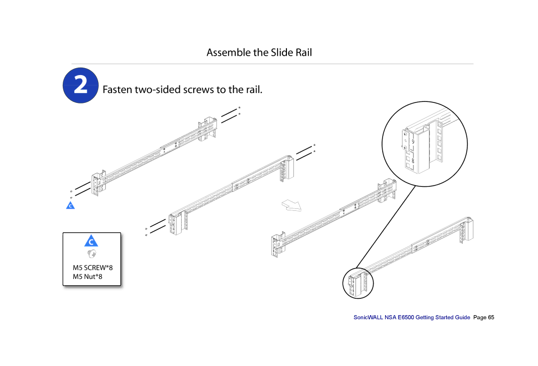 SonicWALL E6500 manual SSEMBLEMTHEL3LIDET2AIL  &ASTEN TWOSIDEDISCREWSWTOOTHETRAIL 