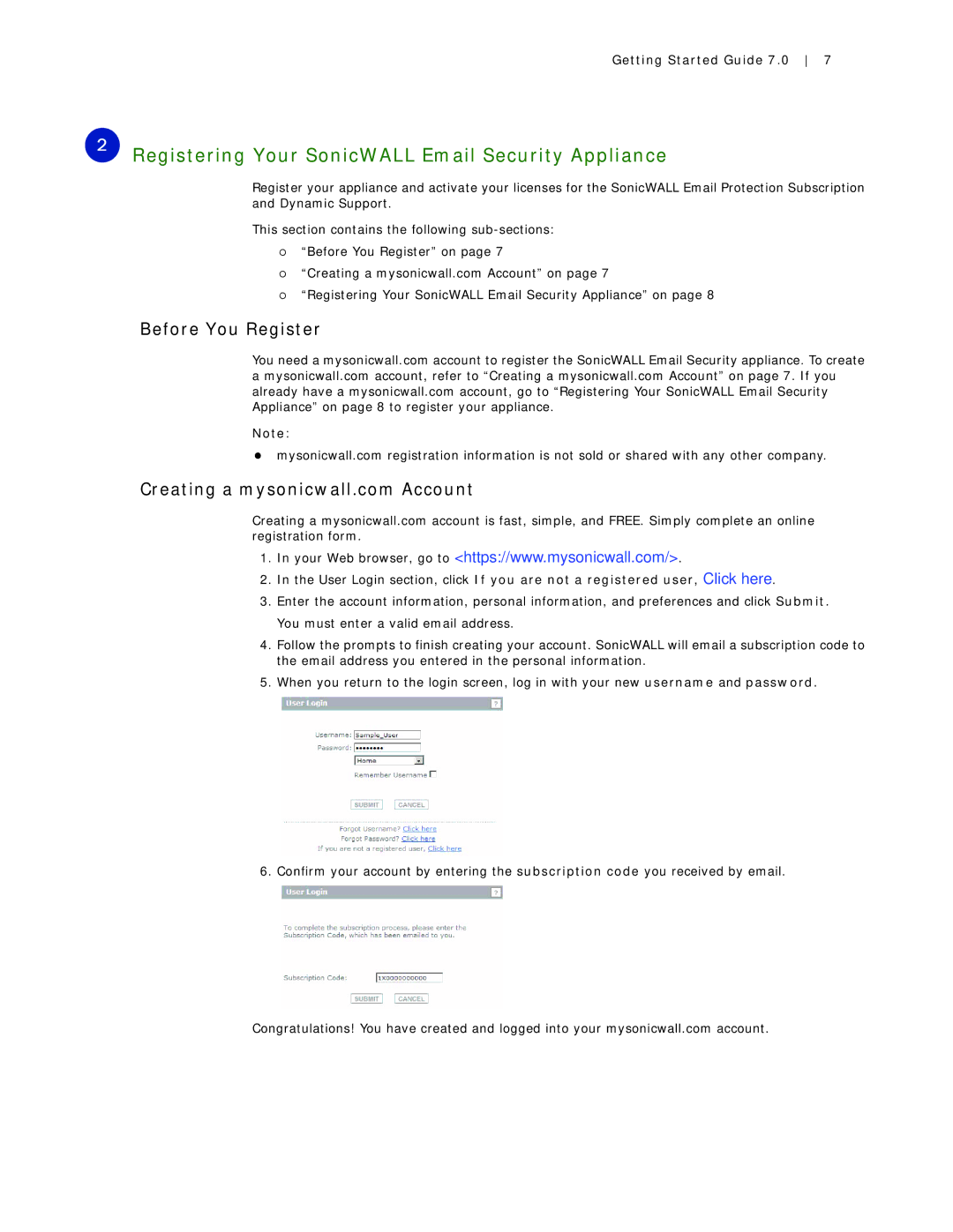 SonicWALL Email Security 7.0 8000 manual Registering Your SonicWALL Email Security Appliance, Before You Register 