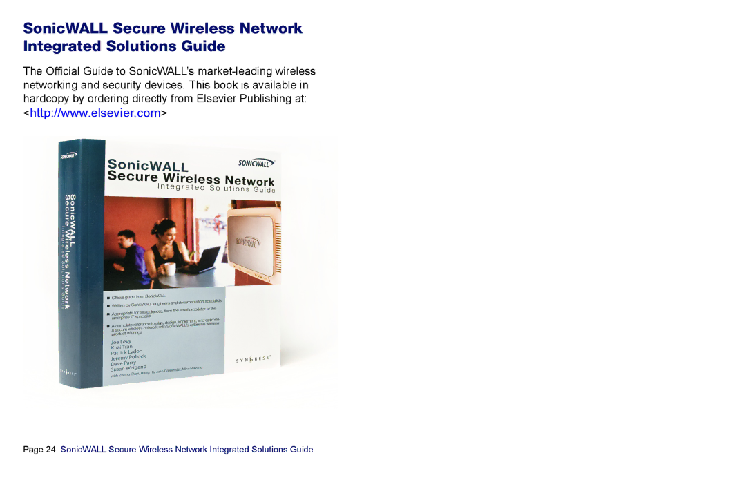 SonicWALL es4300 manual SonicWALL Secure Wireless Network Integrated Solutions Guide 