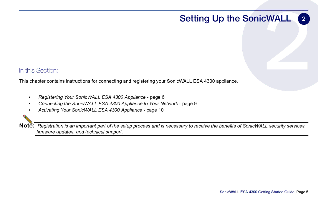 SonicWALL es4300 manual Setting Up the SonicWALL, This Section 