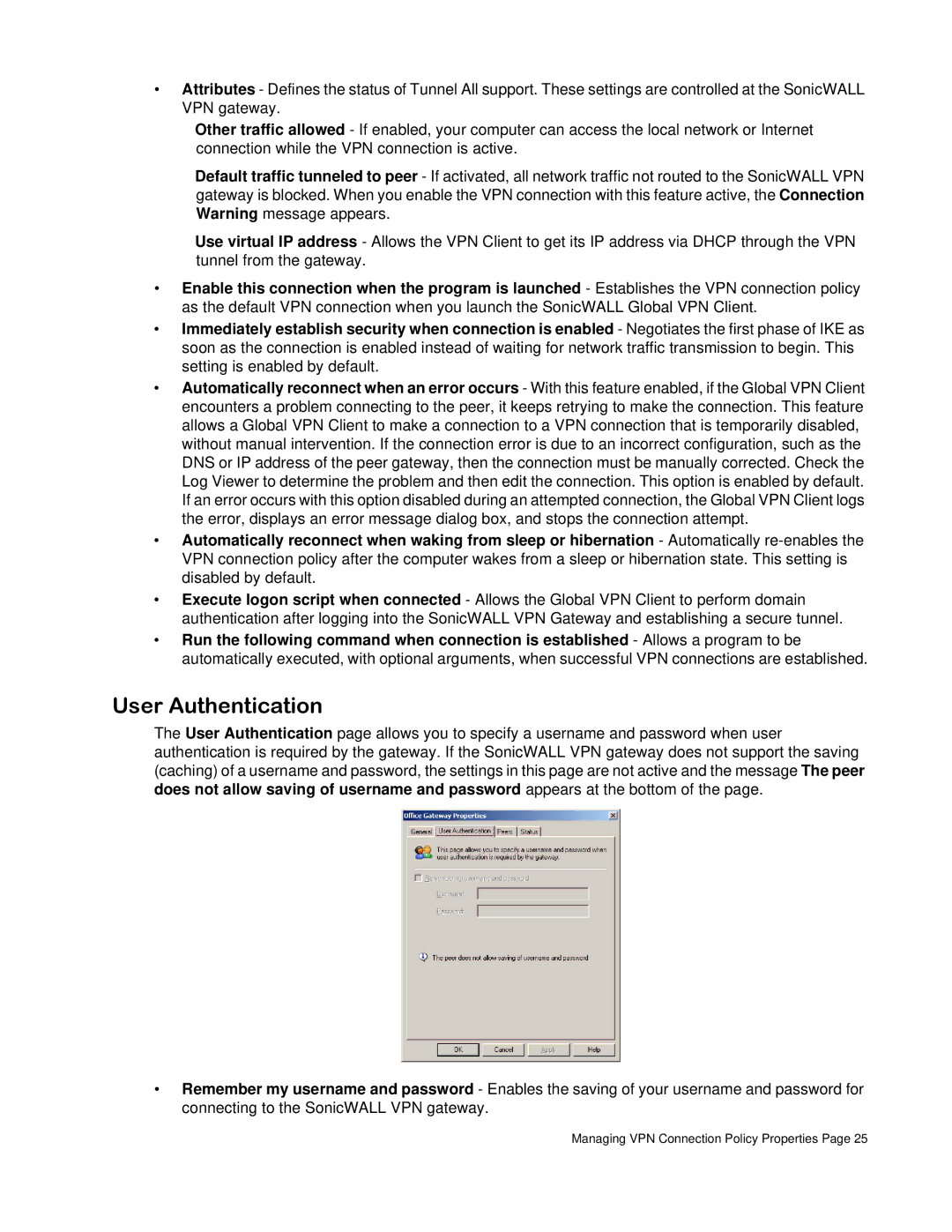 SonicWALL none manual User Authentication 