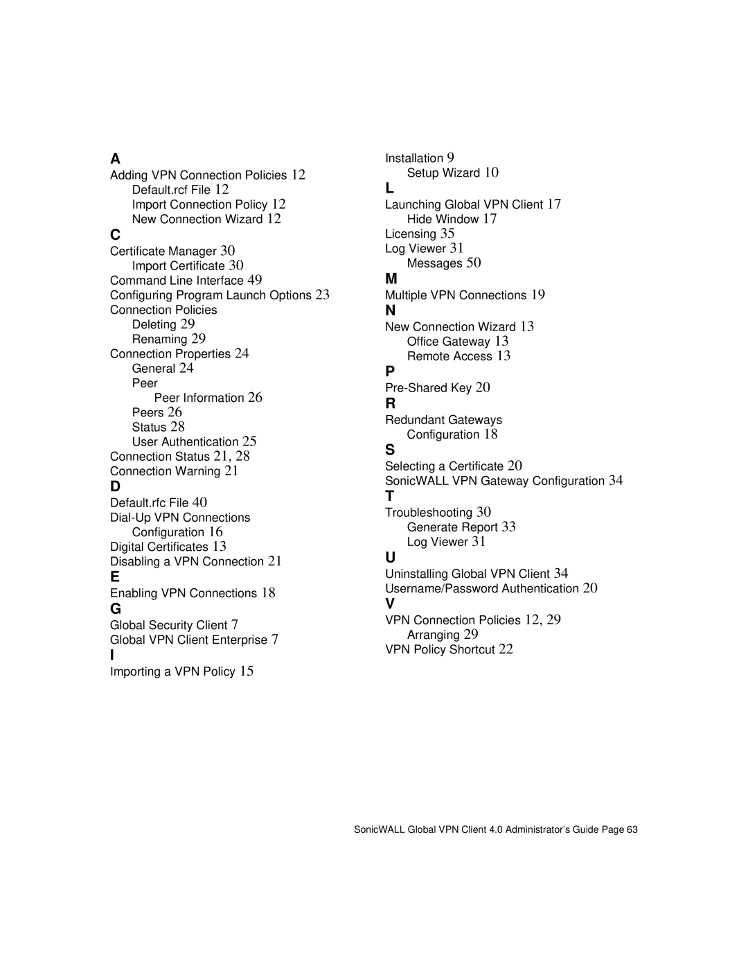 SonicWALL none manual SonicWALL Global VPN Client 4.0 Administrator’s Guide 