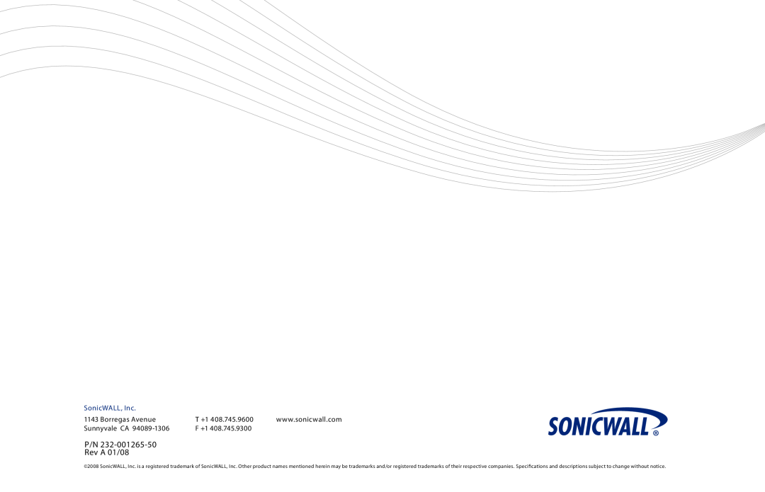 SonicWALL 4500, NSA 5000, 3500 manual P/N Rev A 01/08, SonicWALL, Inc 