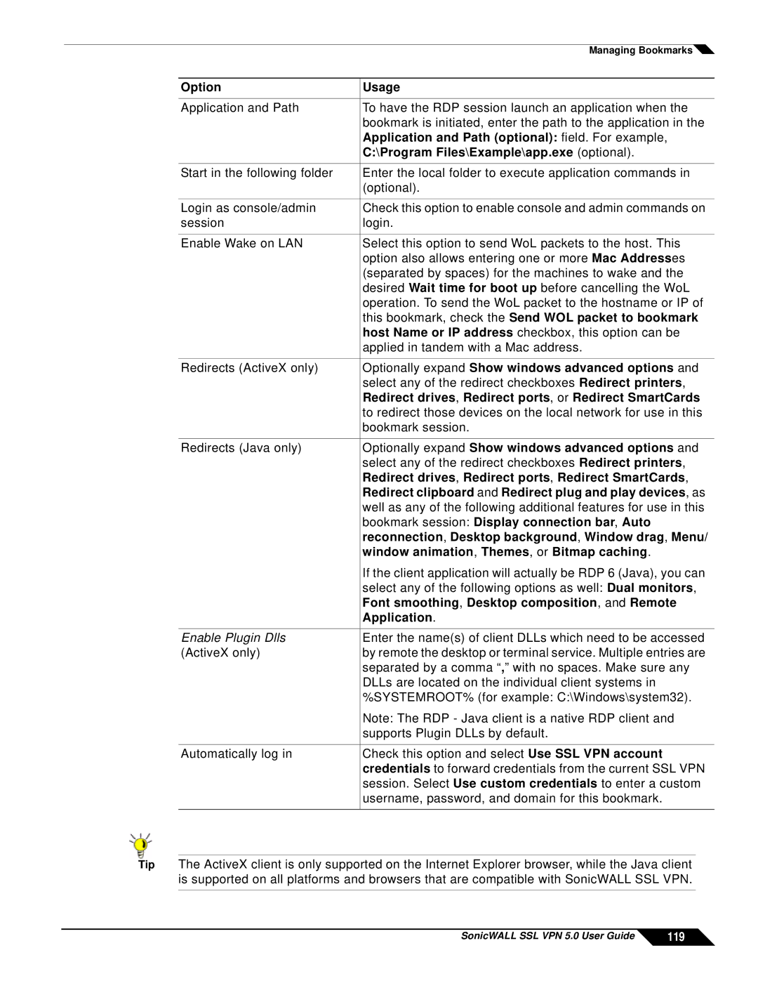 SonicWALL SSL VPN 5.0 manual 119 