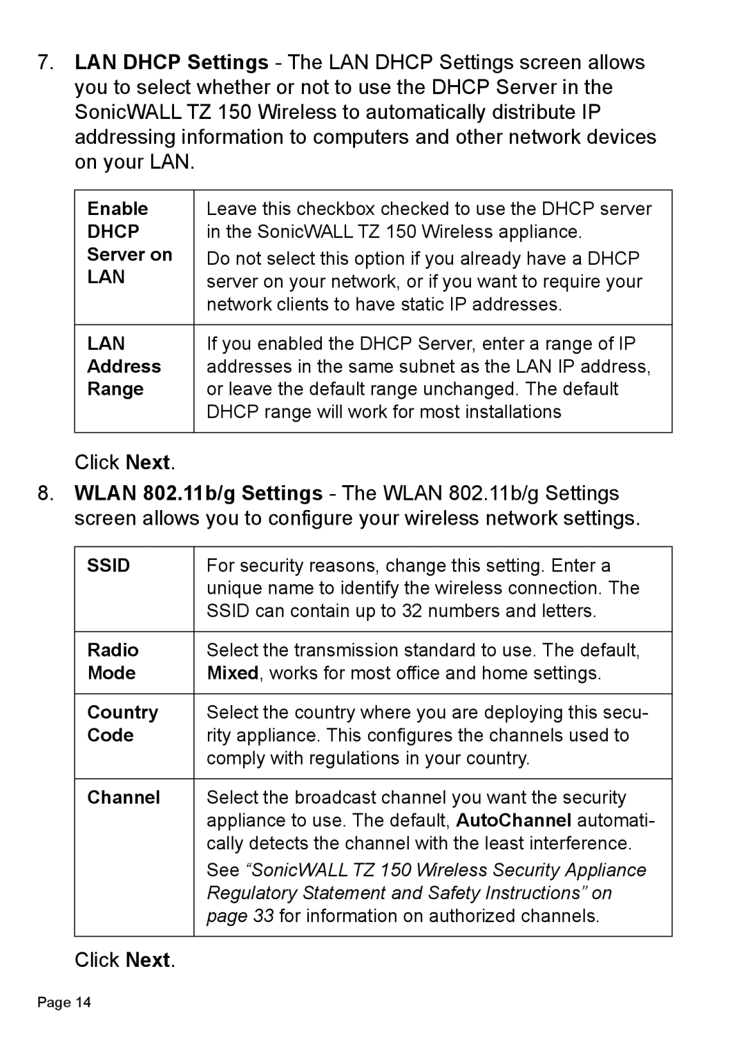 SonicWALL TZ 150 Wireless manual Ssid 