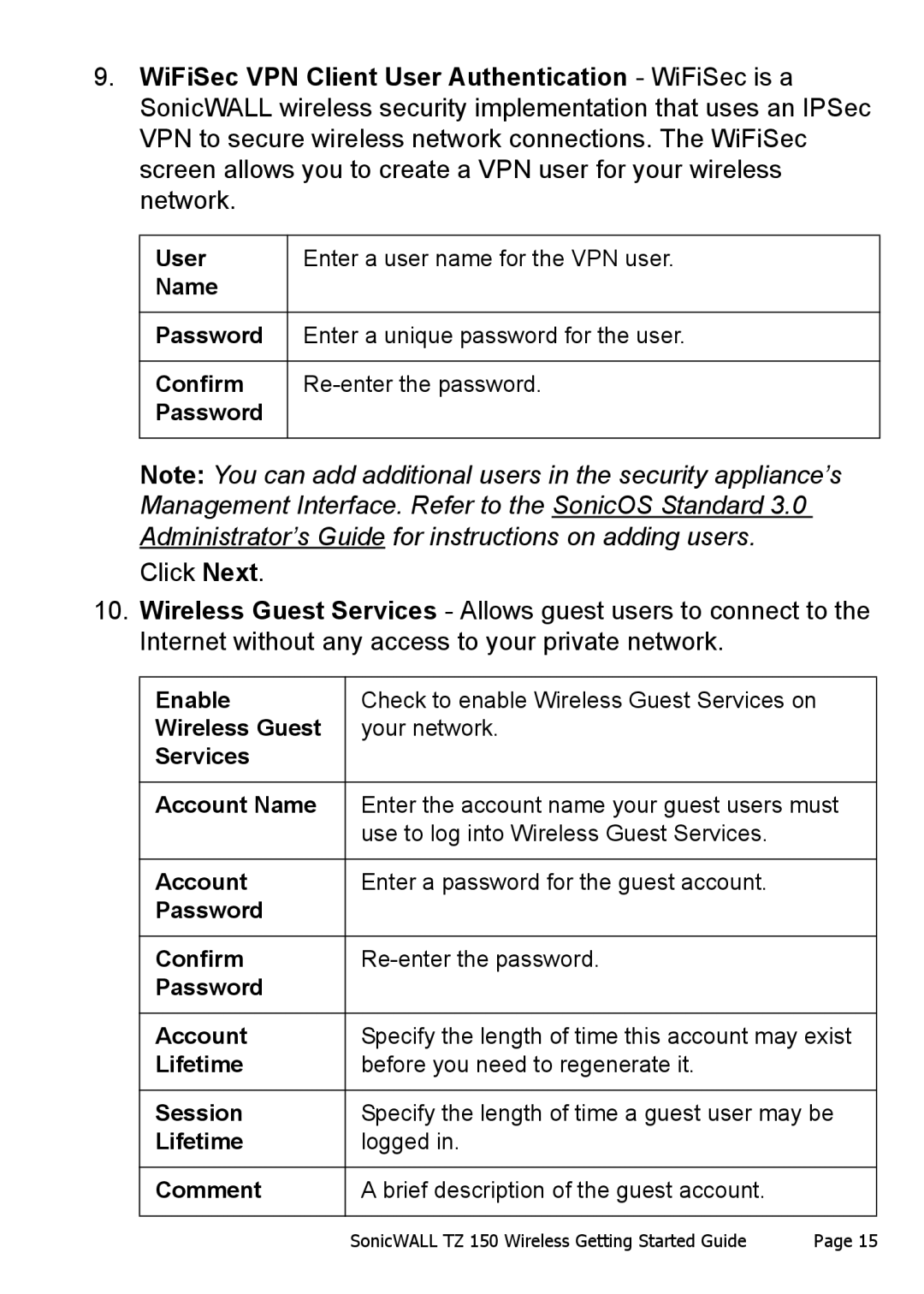 SonicWALL manual SonicWALL TZ 150 Wireless Getting Started Guide 