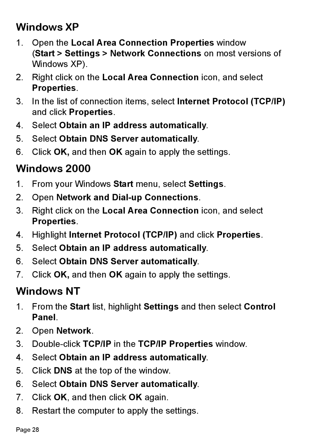 SonicWALL TZ 150 Wireless manual Windows XP, Windows NT, Open Network and Dial-up Connections 