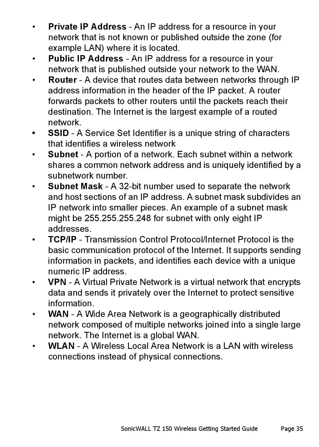 SonicWALL manual SonicWALL TZ 150 Wireless Getting Started Guide 