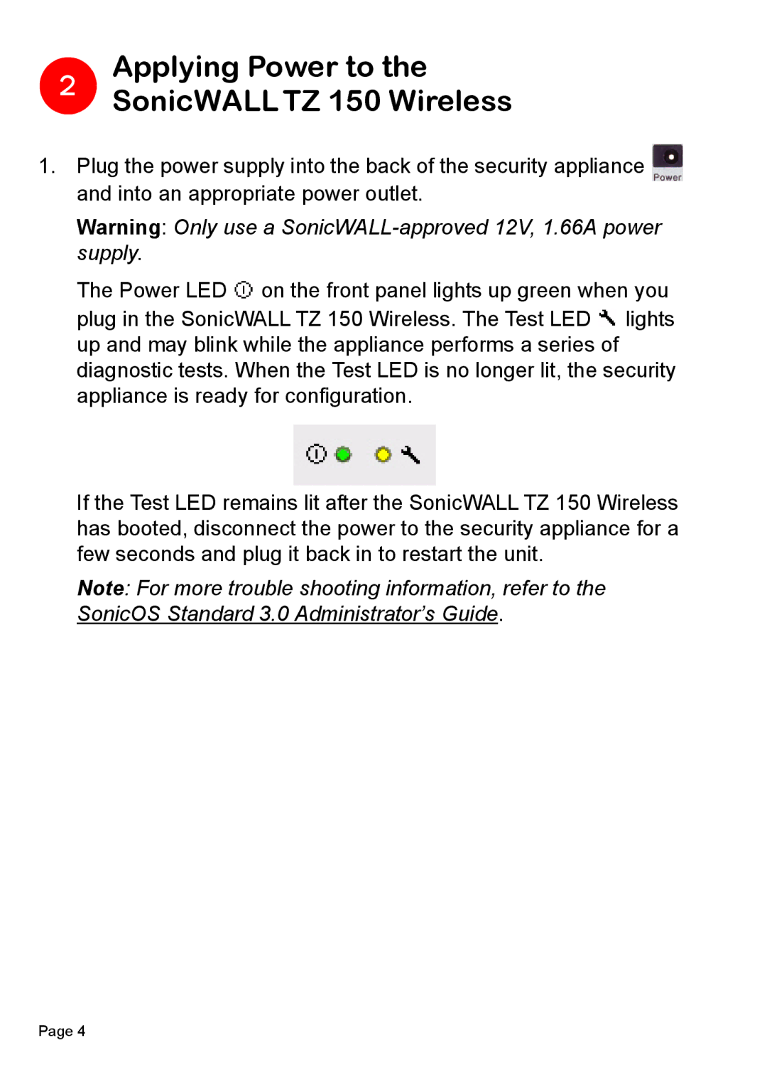 SonicWALL manual Applying Power to SonicWALLTZ 150 Wireless 