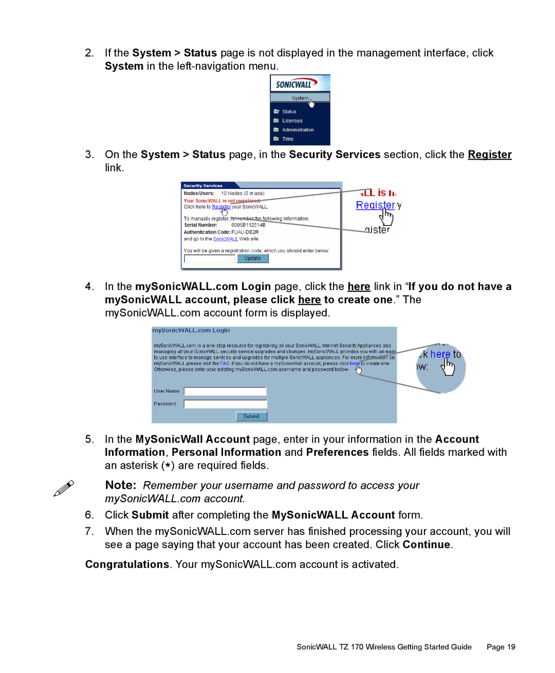 SonicWALL manual SonicWALL TZ 170 Wireless Getting Started Guide 