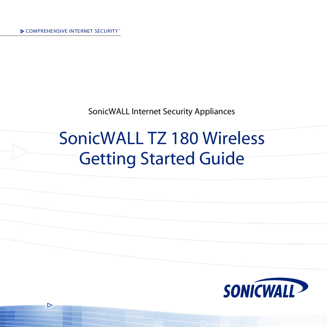 SonicWALL manual SonicWALL TZ 180 Wireless Getting Started Guide 