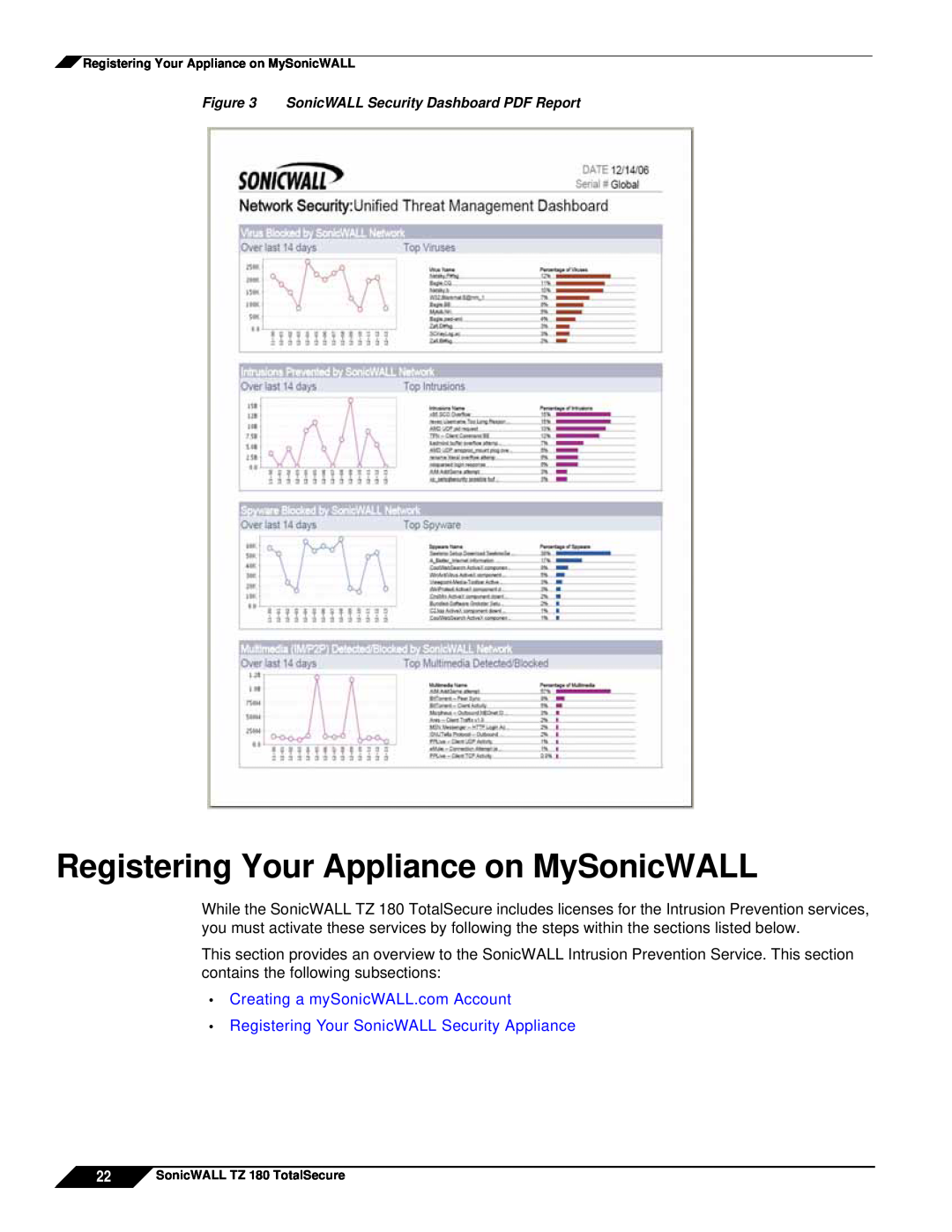 SonicWALL TZ 180 manual Registering Your Appliance on MySonicWALL, Registering Your SonicWALL Security Appliance 